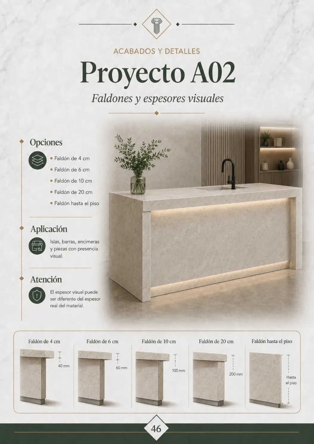 Proyecto A02: faldones y espesores visuales