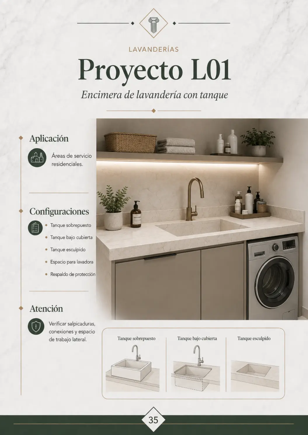 Proyecto L01: encimera de lavandería con tanque