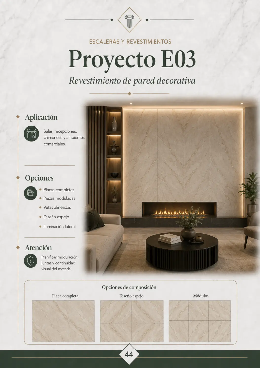 Proyecto E03: revestimiento de pared decorativa